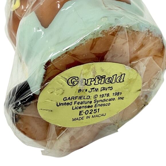 Vintage 80s Garfield Angel Candle Wax Figurine Jim Davis E-0251 Rare - Picture 3 of 4